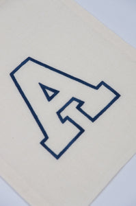 Letter A on Light Canvas Medium Drawstring Pouch