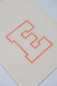 Letter E on Light Canvas Medium Drawstring Pouch