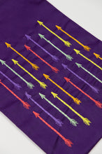 Arrows on Purple Twill Medium Drawstring Pouch