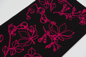 Roses on Black Canvas Clutch