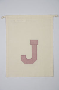 Letter J on Light Canvas Shoebag