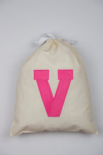 Letter V on Light Canvas Shoebag