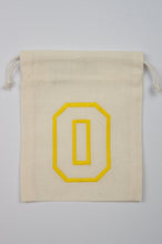 Letter O on Light Canvas Mini Drawstring Pouch