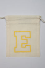 Letter E on Light Canvas Mini Drawstring Pouch