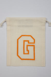 Letter G on Light Canvas Mini Drawstring Pouch