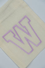 Letter W on Light Canvas Mini Drawstring Pouch