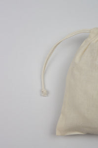 Letter N on Light Canvas Mini Drawstring Pouch
