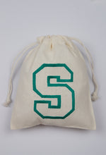 Letter S on Light Canvas Mini Drawstring Pouch