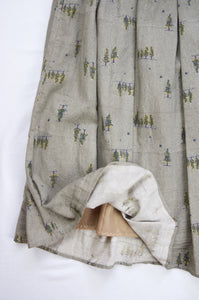 Forest Print Midi Skirt in Stone