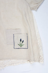 Embroidered Cotton Top with Floral Appliques