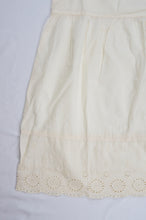 Embroidered Babydoll Top with Scalloped Hem in Parmesan