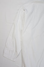 Slouchy White Cotton Button Down Dress with Oversized Pocket