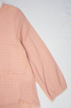 Cotton Blouse with Lace Hem in Peach