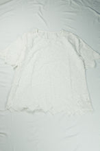 Stars Embroidered White Cotton Blouse with Fringed Hem