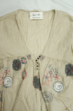 Natural Cotton Cover Up with Floral Embroidery and Applique