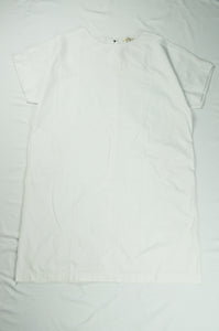 Cotton Shift Dress with Front Pockets in Snow
