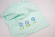 Dotted Flower on Mint Cotton Finger Towel
