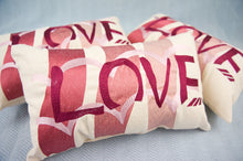 Abstract Love on Natural Canvas Mini Pillow