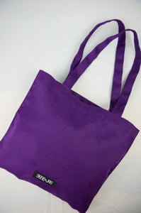 Reduce Reuse Recycle on Purple Cotton Mini Tote