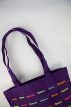 Reduce Reuse Recycle on Purple Cotton Mini Tote