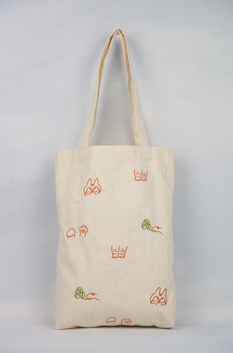 Playful Kitten in Natural Canvas Medium Tote