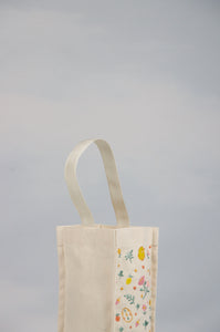Easter Chicks on Natural Canvas Water Bottle Bag