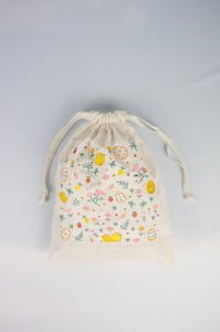 Easter Chicks in Light Canvas Medium Drawstring Pouch