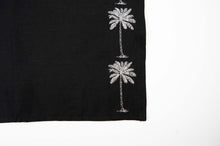 LA in Silver on Black Linen Placemat