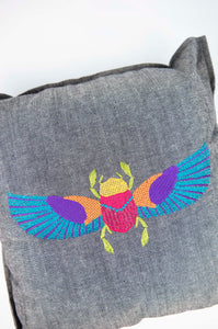 Insect Art on Heavy Denim Cushion Cover