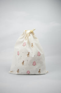 Girly Christmas on Light Canvas Mini Sac