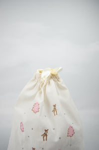 Girly Christmas on Light Canvas Mini Sac