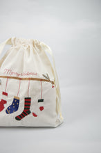 Christmas Socks on Light Canvas Mini Sac