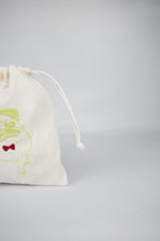 Dapper Pug in Lime on Light Canvas Mini Drawstring Pouch