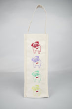 Dapper Pug on Natural Canvas Water Bottle Bag