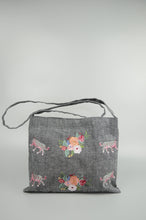 Floral Tiger on Small Denim Sling Bag