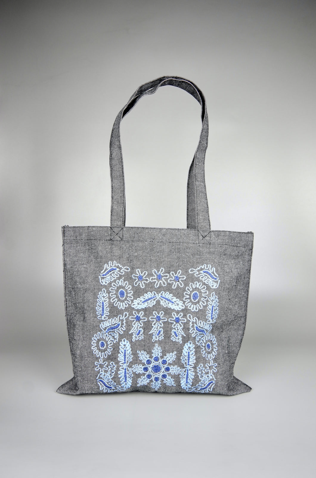 Under the Sea in Blue on Small Heavy Denim Tote
