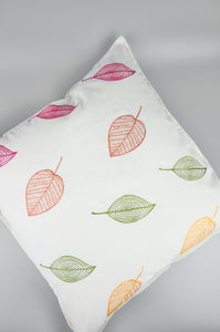 Falling Leaves on Light Canvas Cushion Cover
