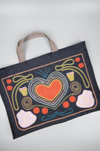 Graphic Heart on Denim Legal Document Sized Expandable Tote