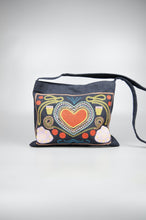Graphic Heart on Small Dark Denim Sling Bag