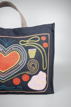 Graphic Heart on Denim Legal Document Sized Expandable Tote