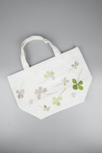 Clover Leaves on Natural Canvas Small Handbag