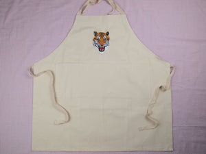Tiger on Cream Denim Apron