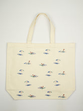 Beach on Natural Canvas Shopping Tote