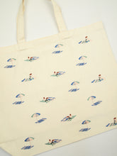 Beach on Natural Canvas Shopping Tote
