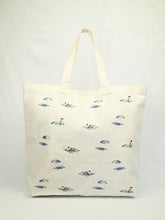 Beach on Natural Canvas Shopping Tote