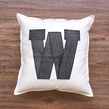 Letters A-Z on Light Canvas Cushion Cover